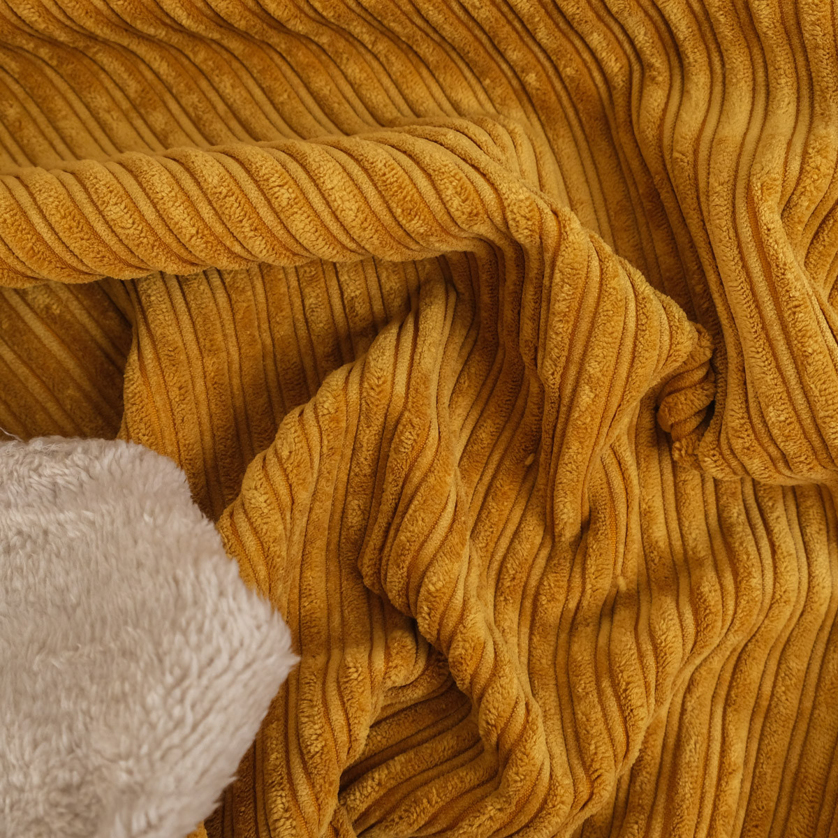 Saffron Sherpa-Lined Ribbed Velvet - Maison Klem
